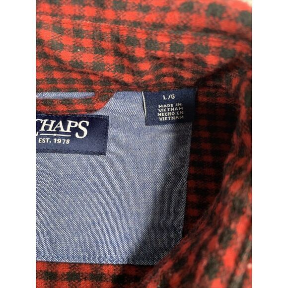 Chaps Shirt Mens Size Large Flannel The Lakeland Knit Shirt Long Sleeve Shirt - Picture 4 of 9